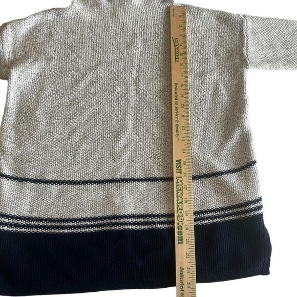 J. Jill Gray & Navy Striped Soft Oversized Cowl Neck Tunic Sweater Sz S - Picture 15 of 15